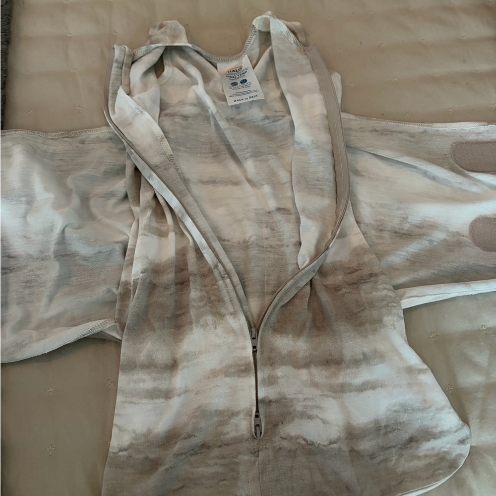 Halo SleepSack Ideal Temp Swaddle in White and Tan